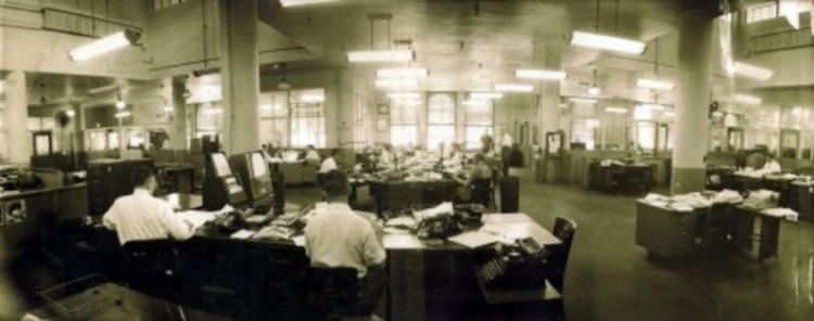 The newsroom, located on the top floor