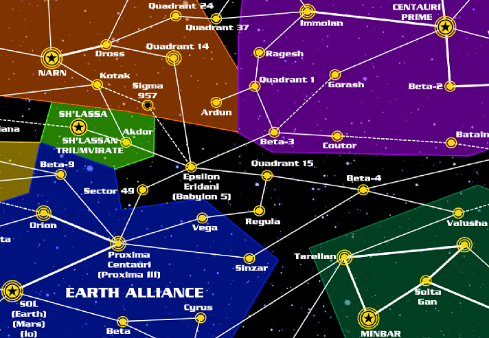 Map of Quadrant 15 and surrounding sectors