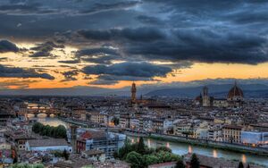 Real-world Florence. You can see the visual influence on the fictional city.